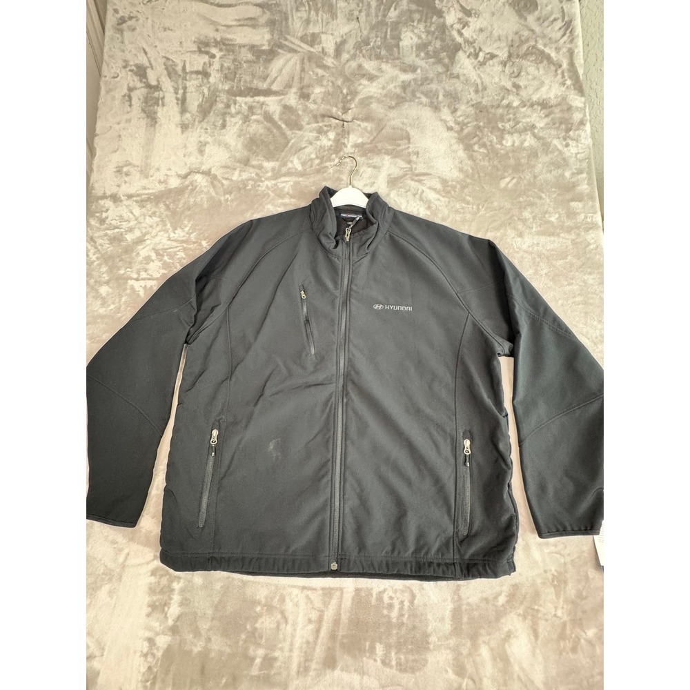 Mens Hyundai Port Authority Black Full Zip‎ Fleece Lined Jacket 2XL NWT